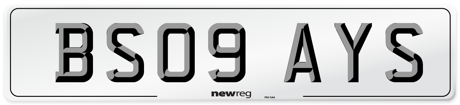 BS09 AYS Number Plate from New Reg